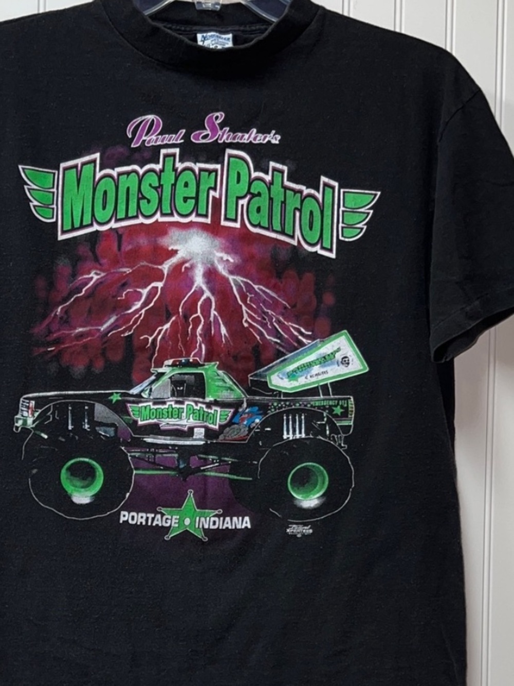 90s Monster Truck Storm Lightning Shirt L Vintage